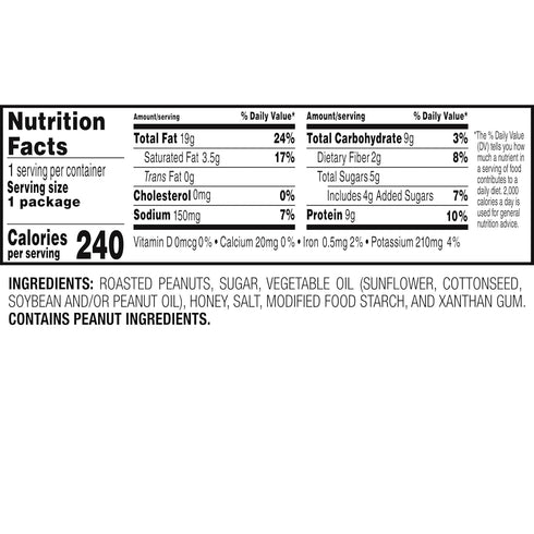 Peanuts,1.375 oz (36 Pack) Nut Harvest, Honey Roasted Bag