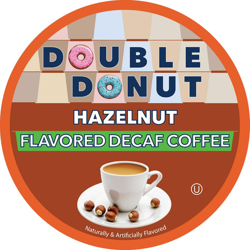 80 Count (Pack 1) Double Donut Coffee Flavored Decaf Coffee, Decaf Hazelnut Coffee, Decaf Coffee Pods for Keurig K Cups
