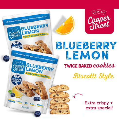 18oz, (Pack 3) Cooper Street Cookies All Natural Twice Baked Crispy Cookie, Peanut & Dairy Free, Biscotti Style