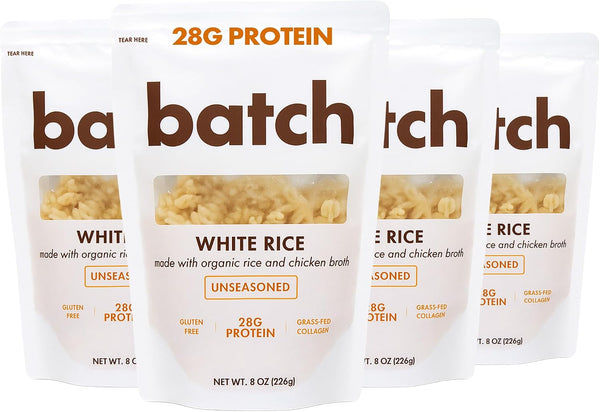 Batch Organic Protein Rice with Collagen 28g Protein per Bag, Ready in