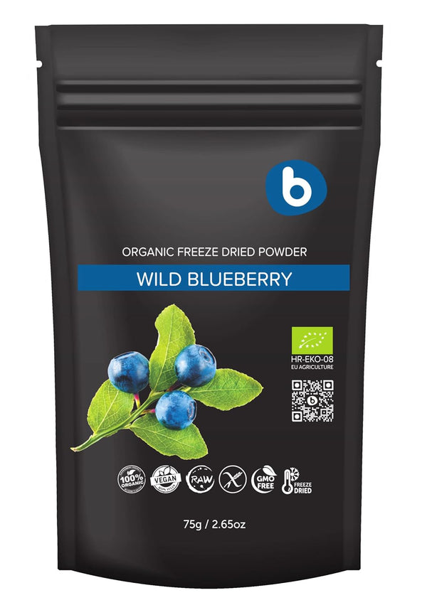 Organic Wild Blueberry Powder - High in Anthocyanins & Polyphenols, from Freeze Dried Blueberries, 2.65oz