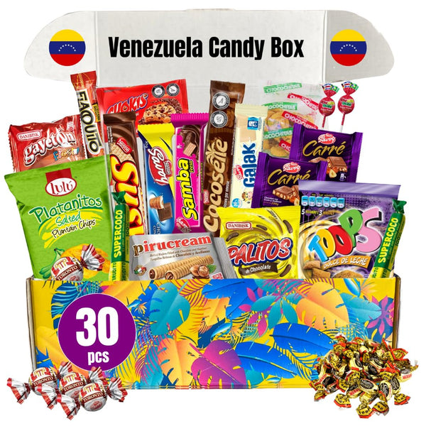 Venezuelan Candy Box Variety Pack Authentic Sweets & Snacks with Pirucream &