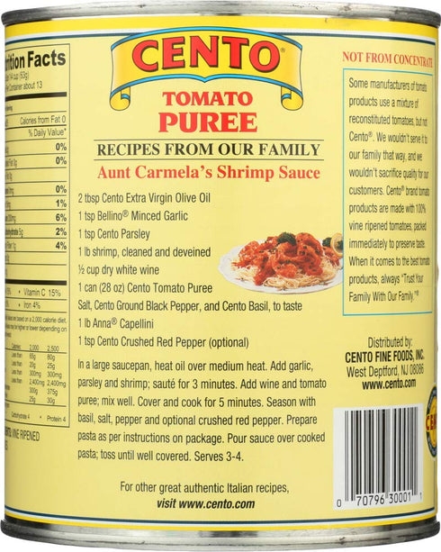 28.0 OZ (Pack 3) Cento Tomatoes Puree
