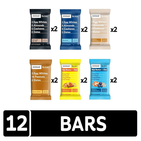 Pack (12 Count) RXBAR Protein Bars, Snack Bars, Variety