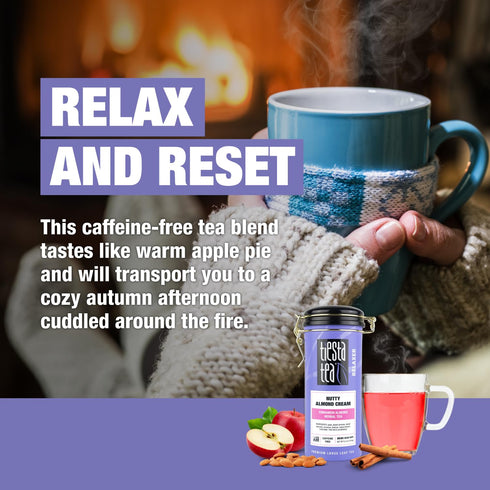 50 6.2 Tiesta Tea - Nutty Almond Cream, Premium Loose Leaf, Cinnamon Almond Herbal Tea Blend, Non-Caffeinated, Make Hot