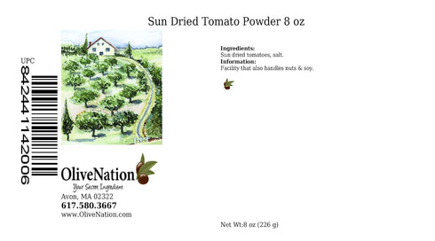 8 OliveNation Powdered Sun Dried Tomato, Taste, Aroma, and Color of Ripe Tomatoes for Cooking, Baking, Mixes, Non-GMO