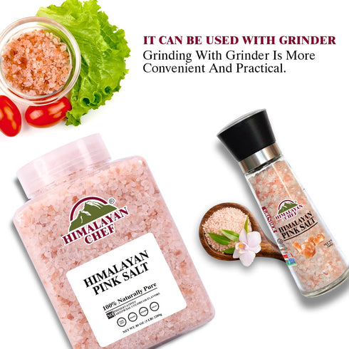 5 lbs Himalayan Chef Pink Himalayan Salt Coarse Grain, Plastic Jar - Pure, Natural, Kosher, Mineral-Rich, Ideal