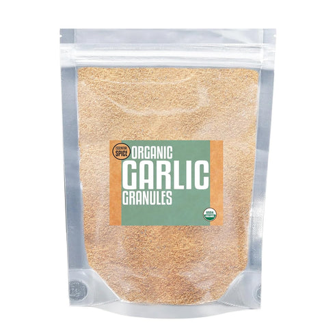 (22 Essential Spice Organic Granulated Garlic Bold, Savory Flavor with Coarse Texture Perfect for Rubs, Seasonings