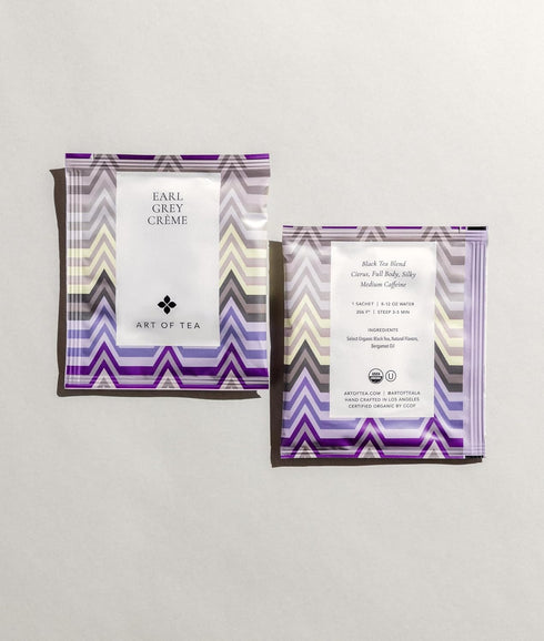 50 Count Art of Tea | Organic Earl Grey Cream Tea| Pyramid Tea Bag Sachets
