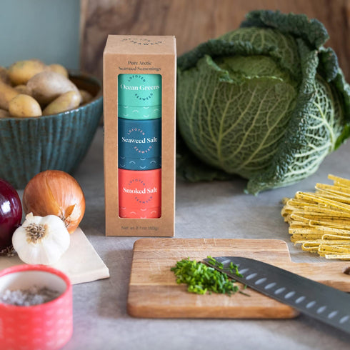 3 Pack Lofoten Seaweed- Seaweed & Salt Seasoning Arctic Norway Box Gift and Gluten-Free, Vegan Sampler