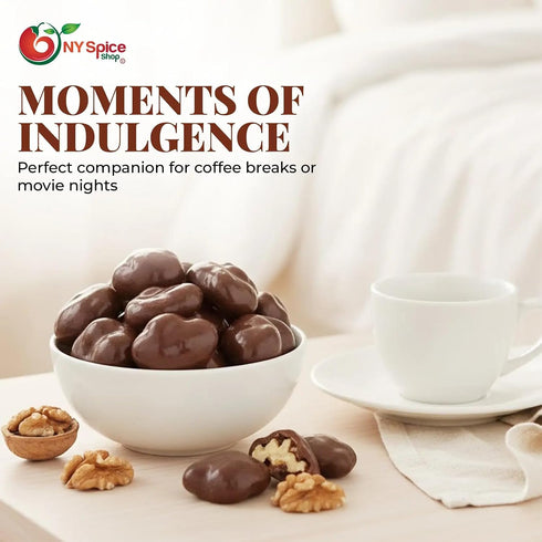 2 NY Spice Shop Dark Chocolate Walnut Candies - Pound Gourmet Chocolate Covered Walnuts - Holiday Snack Mix Treats