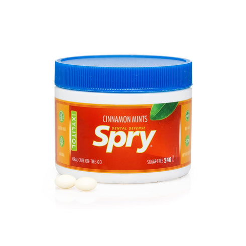 Spry Xylitol Cinnamon Mints Sugar Free Candy, 240 Count - Promote Oral Health, Non-GMO, Gluten-Free