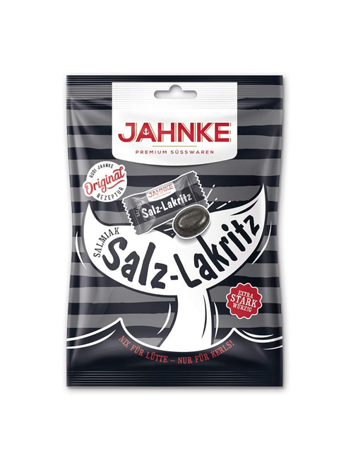 Jahnke Salmiak-salt Licorice / Salmiak-Salz-Lakritz, 125 g - 4.41 oz