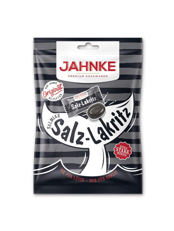 Jahnke Salmiak-salt Licorice / Salmiak-Salz-Lakritz, 125 g - 4.41 oz