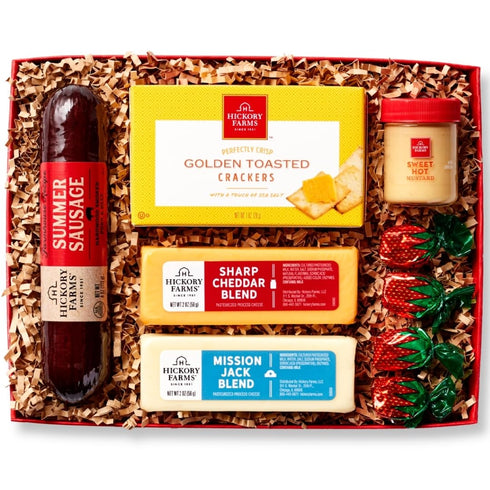 11.25 Oz Hickory Farms Classic Farmhouse Selection Sausage & Cheese Gift Box Charcuterie Gourmet Food Basket