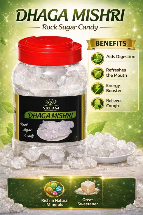 NATRAJ THE RIGHT CHOICE (700g) Dhaga Mishri For Puja | Thread Crystal Sugar | Kunja Mishri | Dora Mishri Sugar