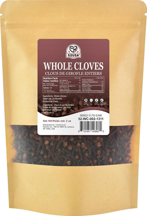 52USA Cloves Whole 2 oz (Pack of 1), Great for Food, Tea,