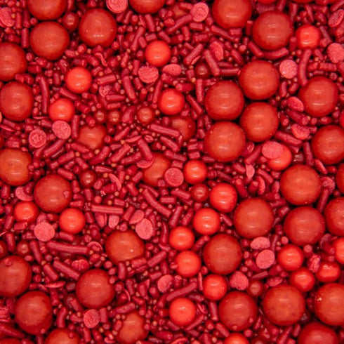 Red Sprinkles for Cake Decorating, Fancy Valentines Day Sprinkles for Cookie Decorating