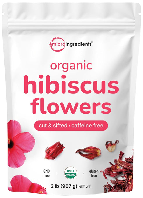 Organic Hibiscus Flowers, 2lbs (450+cups) | Flor de Jamaica, Loose Leaf Tea