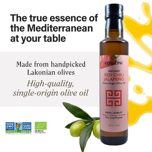Co-Pressed Extra Virgin Olive Oil with Red Chili and Jalapeno