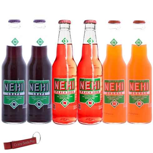 Generic Pack 12 oz (6 Pack) Nehi Soda Variety | Nehis Most Popular Soda Flavors | Real Cane Sugar | Caffeine Free |