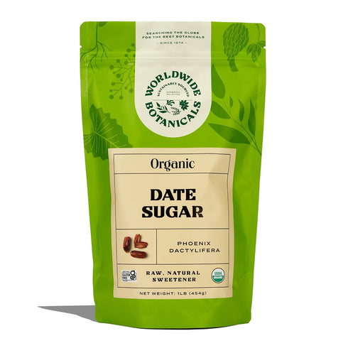 Worldwide Botanicals Organic Date Sugar Fine Powder, 1 Pound - 100% Pure