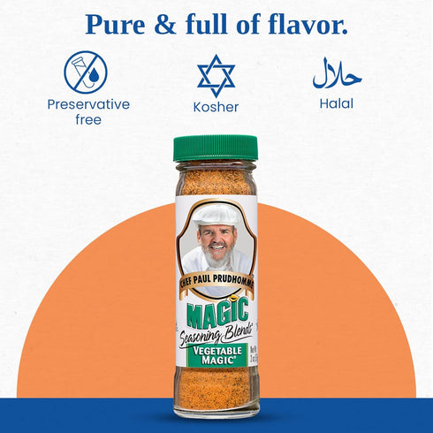 Chef Paul Magic Seasonings Blends Vegetable Magic Seasoning, 2 oz, No MSG & Preservatives, Kosher