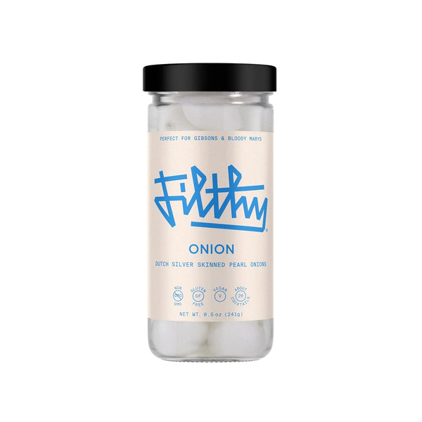Filthy Pearl Onions, Premium Dutch Silver-Skinned Cocktail Garnish for Gibson Martinis, Bloody
