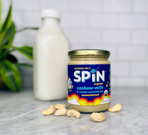 (16 28 Wilderness Poets SPiN, Organic Cashew Cream and Milk Concentrate (Unsweetened) - Ounce) - Servings - Make Cashew