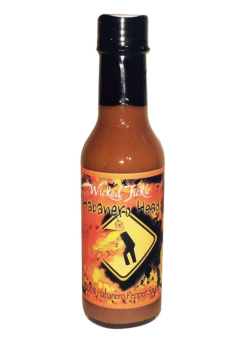 Set 3 Pack, 5 oz Wicked Tickle Habanero Hot Sauce Gift Habanero Heat, Bottles