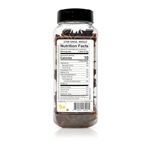Packed 5 oz Spiceology Whole Star Anise Sweet, Warm & Licorice-Like Flavor Perfect for Baking, Broths, Braises, Spice