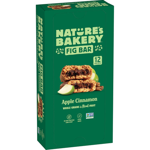 Nature's Bakery Whole Wheat Fig Bars, Apple Cinnamon, Real Fruit, Vegan, Non-GMO,