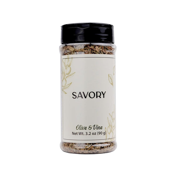 Olive & Vine Dried Savory, Traditional Herb for Meat, Vegetables, Legumes, Satureja