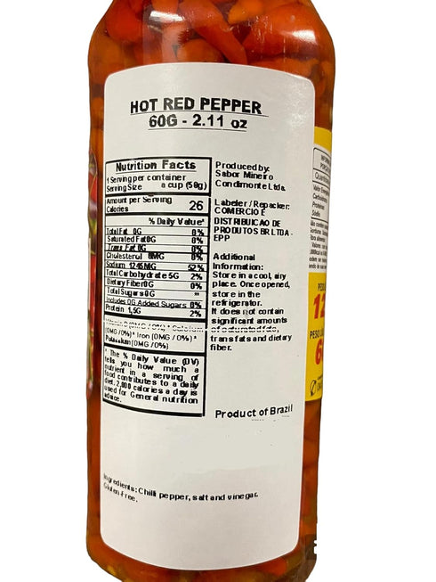 Sabor Mineiro Condimonte 120g Pimenta Malagueta - Malagueta Hot Sauce