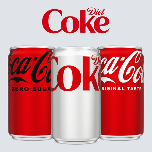 Pack 7.5 oz, 10 Pack Diet Coke Soda Soft Drink Fridge Mini Cans, fl