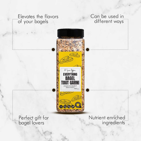 480 (16.9 oz) A Spice Affair Everything Bagel Seasoning | Crunchy, Savory & Addictively Good Blend | All-Natural