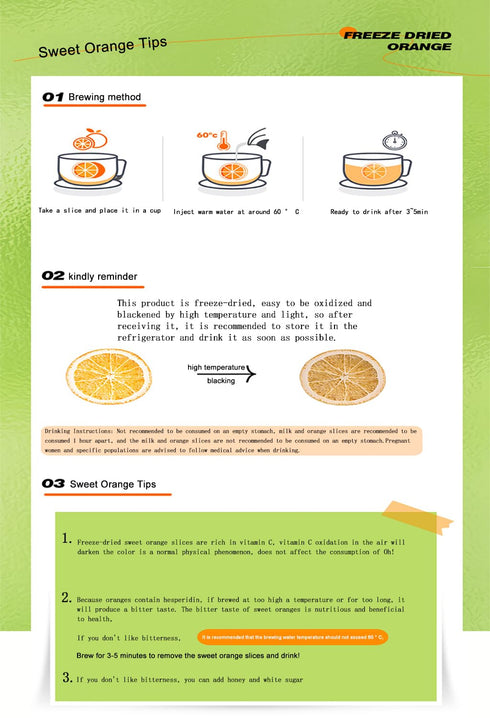 HWZSCCG 100% 5.29ozResealable Dried Orange Slices, Natural Dehydrated Orange Chips, No Sugar Added Perfect for Teas