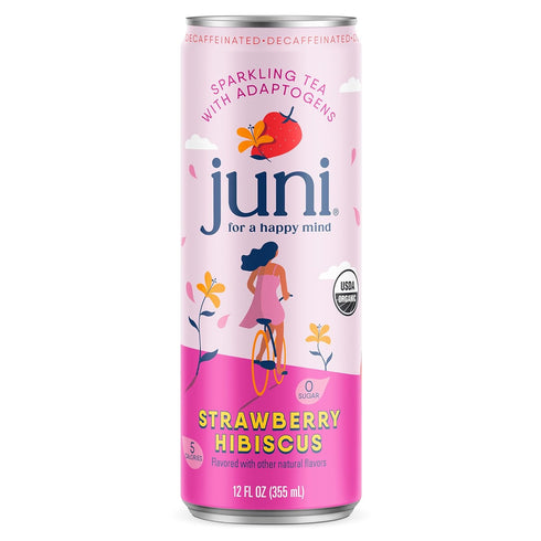 Juni Sparkling Adaptogen Drink with Ashwagandha, Lions Mane & Reishi Mushrooms, Decaffeinated,