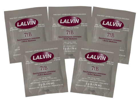 Lalvin 5x 71B-1122 Nouveau Style Wine Yeast 5g Homebrew Wine Making 4.5L-23L