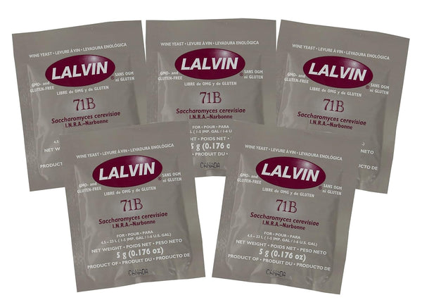 Lalvin 5x 71B-1122 Nouveau Style Wine Yeast 5g Homebrew Wine Making 4.5L-23L