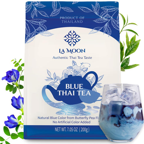 LA MOON TEA Blue Thai Tea Mix - Traditional Loose Leaf Thai