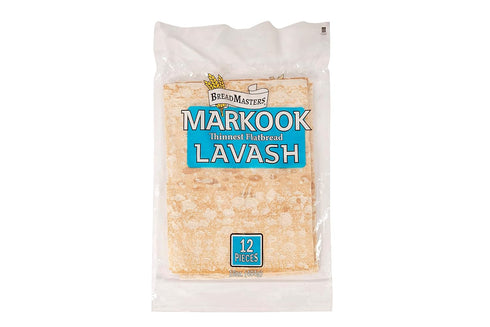 Breadmasters ARA-Z 4-Pack, 9-Inch 12-Inch 48 Markook Lavash Thinnest Flat Bread - x Soft Middle Eastern Bread, Flat