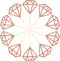 50 Pack Rose Gold Glitter Diamond Donut Ring Cupcake Topper Picks for Engagement Bridal Shower Party Decorations