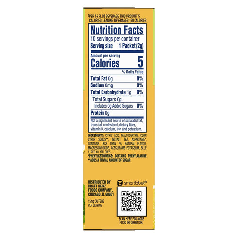 120 Pack, 12 10 On-the-Go-Packets Crystal Light Lemon Iced Tea Naturally Flavored with other natural flavor Powdered