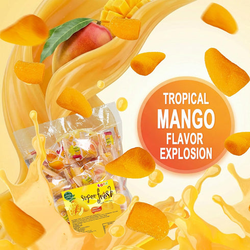 Gummy 1 lb, Gummy 70% Pack Vegan Mango Candy Tropical Fruity Snacks Candies Individually Wrapped Bulk, Juicy Burst