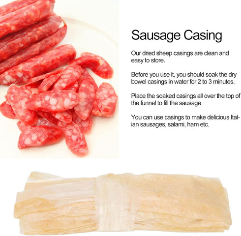 10 Pack 74g TOPINCN Sheep Sausage Casing, Dried Intestine Casings for Homemade Italian Sausages, Unbreakable Edible