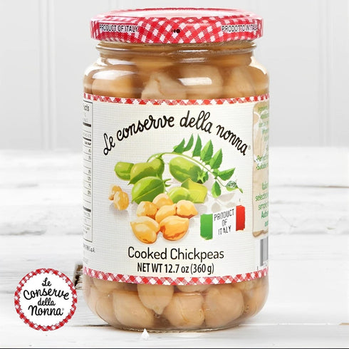 Goodscious 12.7 oz Della Nonna Cooked Chickpeas Vegetable Preserve - Italian Preserved Beans - No Artificial