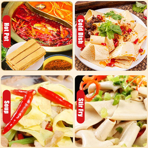 SXET 2 Packs 120g/4.23oz Pack (Pack 2) Dried Tofu Skin, Handmade Bean Curd Sheets, Chinese Special Youdoupi, Soy