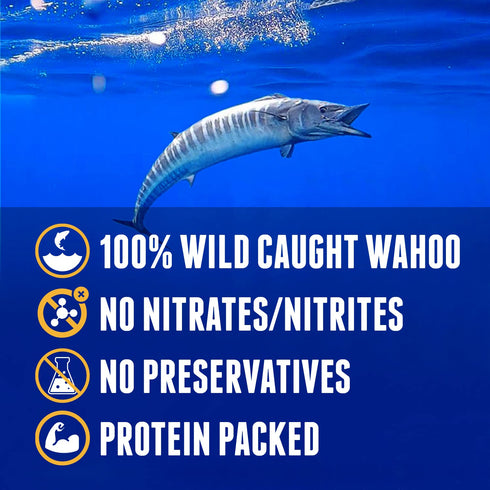 Pack Omega-3 2oz (3-Pack) Wahoo Ono Fish Jerky Variety - Smokin' Hickory O.G, Island Citrus & Spicy Chili - Organic