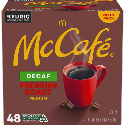 48 Count McCafe Premium Roast Decaf, Keurig Single Serve K-Cup Pods, Medium Roast Coffee Pods